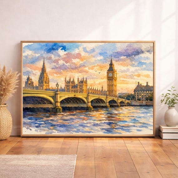 London Bridge Watercolor Art Print — customer review photo