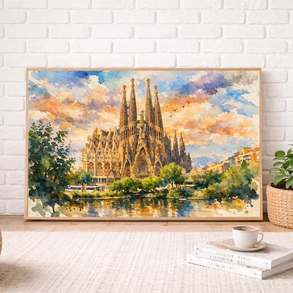 Barcelona Watercolor Print — customer review photo