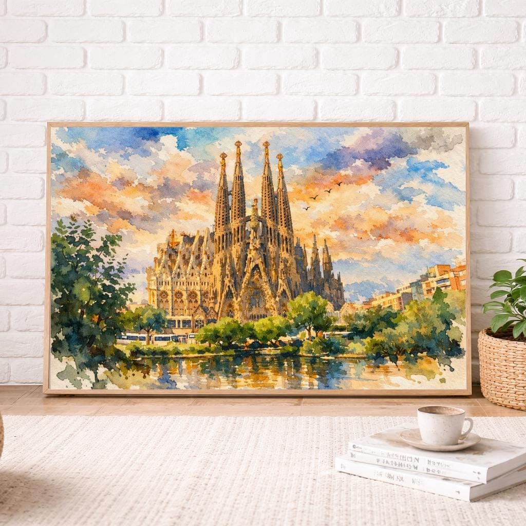 Barcelona watercolor prints