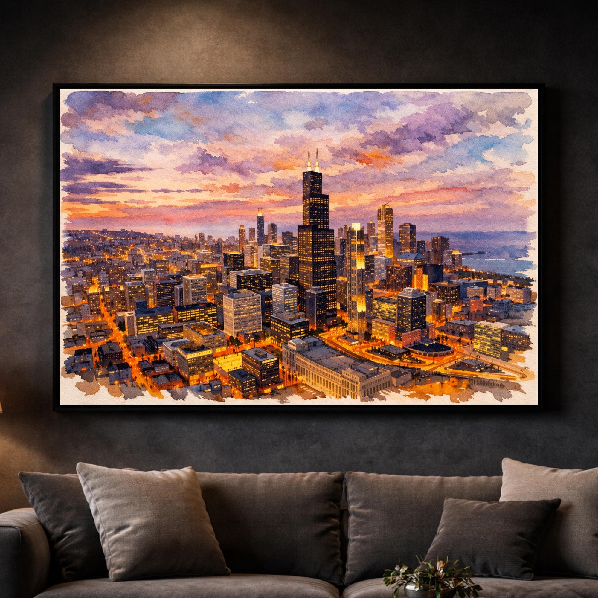 Chicago watercolor prints