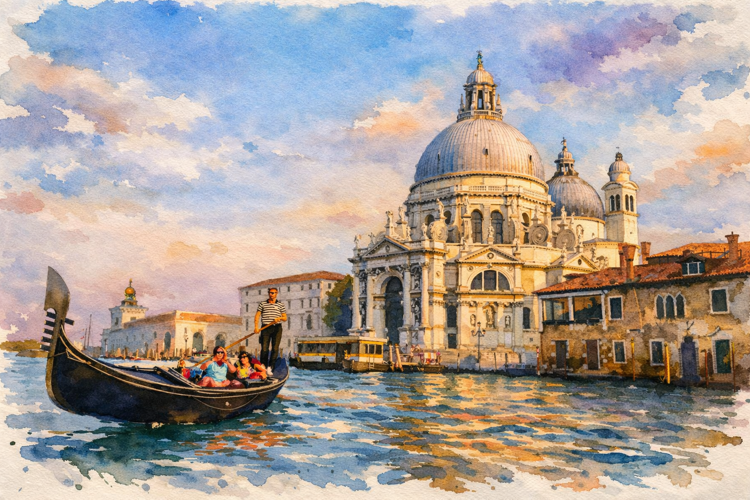 Venice Watercolor Print - Grand Canal & Rialto Bridge - Venice watercolor art print
